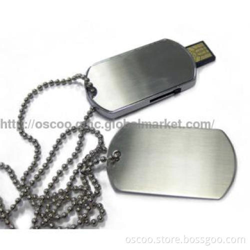 Stainless steel dog tag usb flash drive